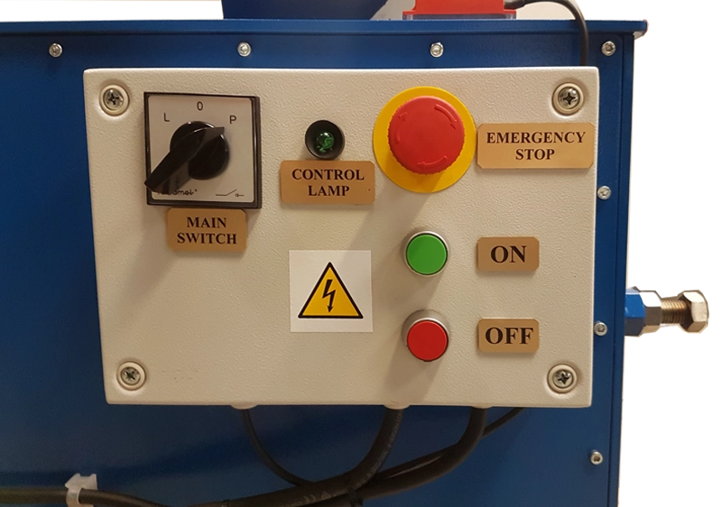 LMRC100 roll crusher control box view