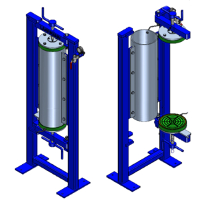 Pressure filter double spindle version technical drawing