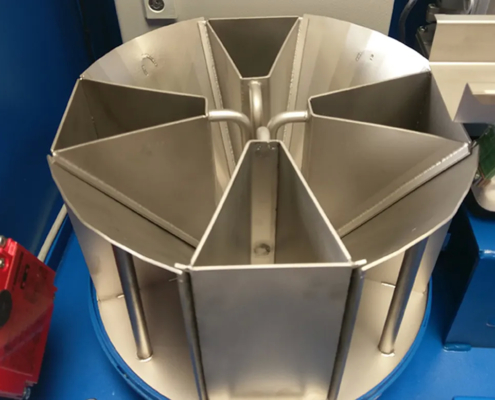 Rotary sample divider 4 x 10% bucket with custom grip point